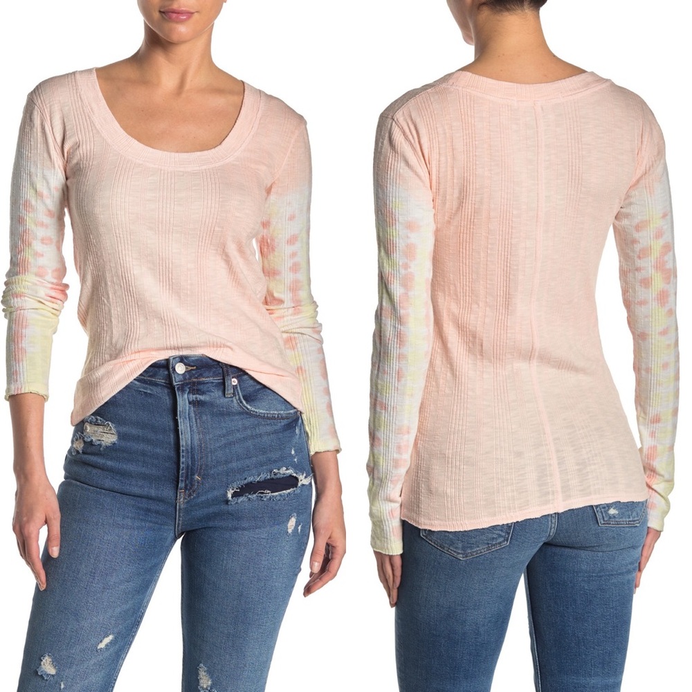 Free People Big Sur Ribbed Top -Soft Pink sz S